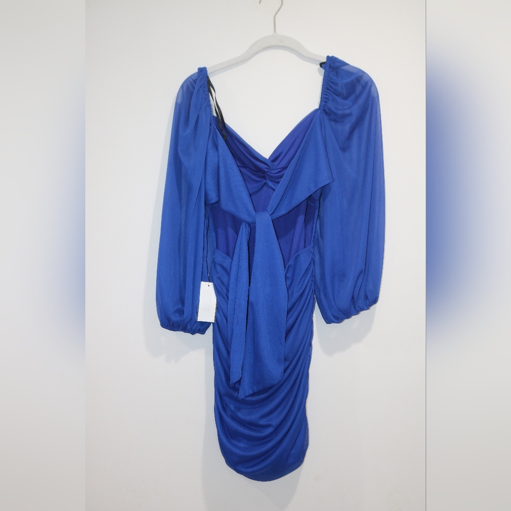 B Darlin Juniors' Ruched Bodycon Dress - Royal - Picture 5 of 9